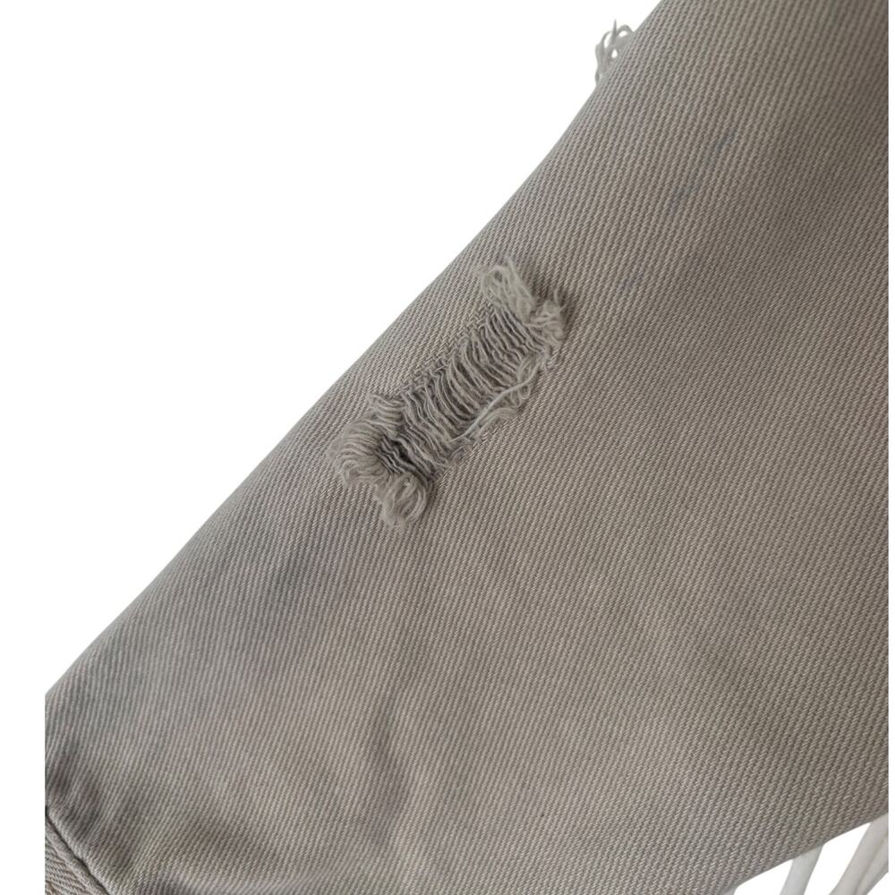 Upcycled Texas Americana Distressed Fringe Denim Shacket Jacket Western S Tan - Picture 9 of 12